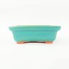 Vaso retangular esmaltado cor azul Turquesa