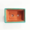 Vaso Retangular esmaltado Cor Azul Turquesa12 x 8,5 x 4,5 cm - Imagem 3