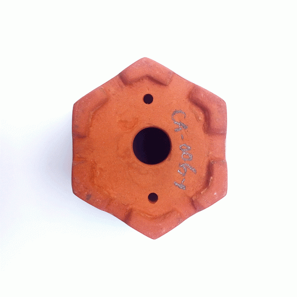 Vaso Hexagonal Esmaltado Cor Azul e Branco 8,5 x 8,5 x 8,5 cm - Imagem 2