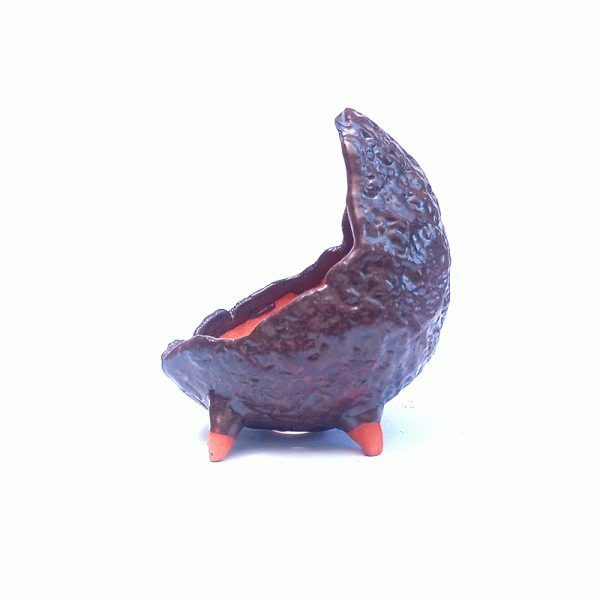 Vaso Orgânico Kurama Esmaltado cor Ferrugem 10 x 9 x 11 cm - Imagem 2