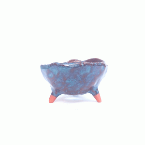 Vaso Orgânico Kurama Esmaltado cor Azul