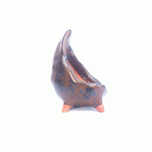 Vaso Orgânico Kurama Esmaltado cor Marrom