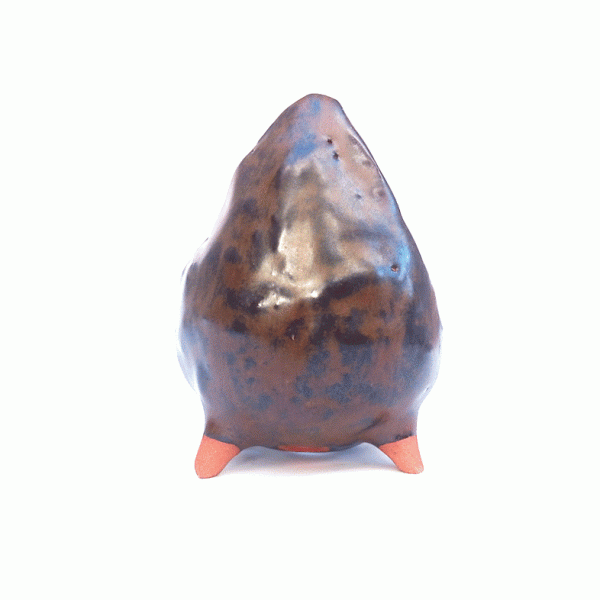 Vaso Orgânico Kurama Esmaltado cor Marrom 7 x 7 x 9 cm - Imagem 3