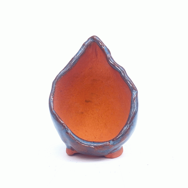 Vaso Orgânico Kurama Esmaltado cor Azul 6 x 5 x 9 cm - Imagem 2