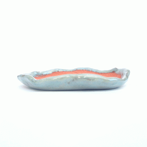 Vaso Orgânico "lasca de cerâmica" esmaltado cor Verde