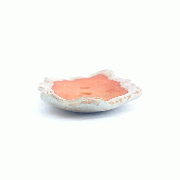 Vaso "lasca de cerâmica" esmaltado cor Verde - 19 x 11 x 2 cm - Imagem 3