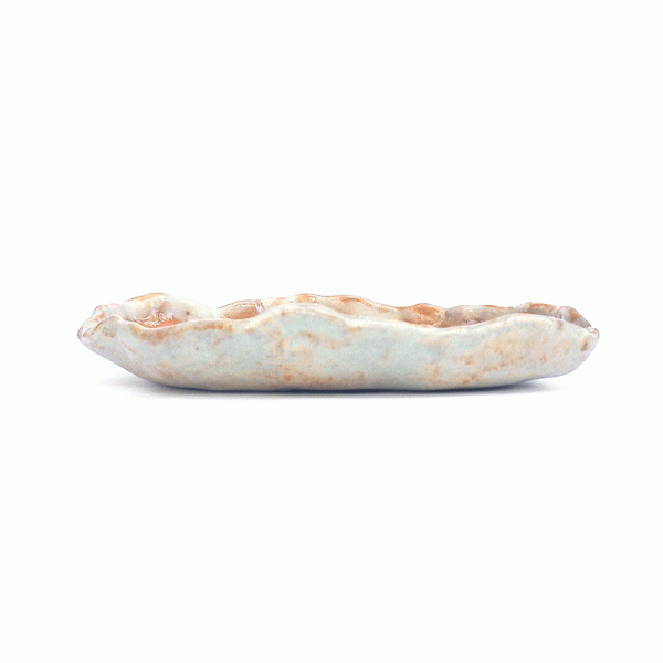 Vaso Orgânico "lasca de cerâmica" esmaltado cor Verde
