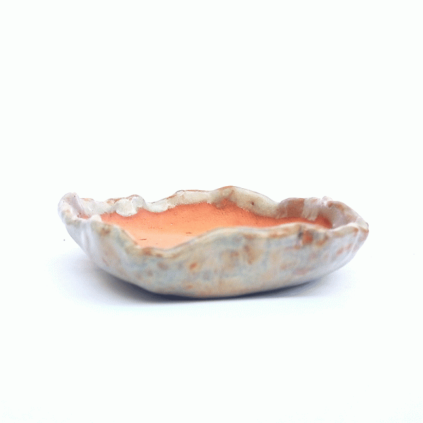 Vaso "lasca de cerâmica" esmaltado cor Verde - 20 x 15 x 3 cm - Imagem 2