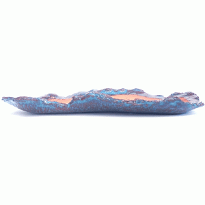 Vaso Orgânico "lasca de cerâmica" esmaltado cor Azul