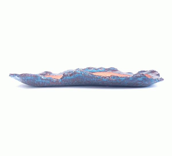 Vaso Orgânico "lasca de cerâmica" esmaltado cor Azul