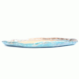 Vaso Orgânico "lasca de cerâmica" esmaltado cor Verde