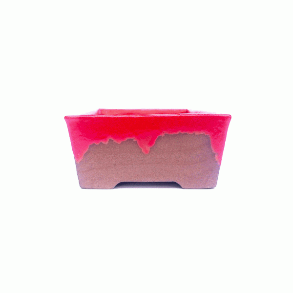 Vaso Retangular Esmaltado Cor Vermelho 17 x 12 x 6 cm - Imagem 2