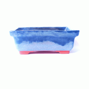 Vaso Retangular esmaltado Cor Azul